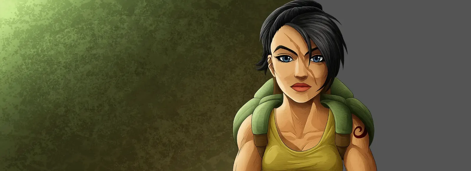 Painted art: Lucía Reyes in combat gear